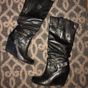 Guess Black wedge boots